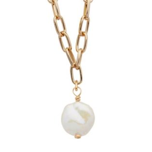 Lizzy James Pearl and Gold necklace
